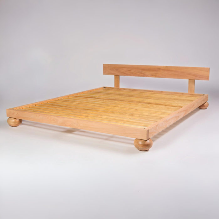 Adobe Wooden Bed frame with rounded legs
