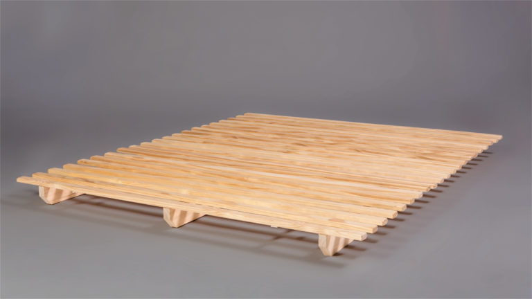 Basic Bed Base Low Height Solid Wood, Bed Base With Wooden Slats
