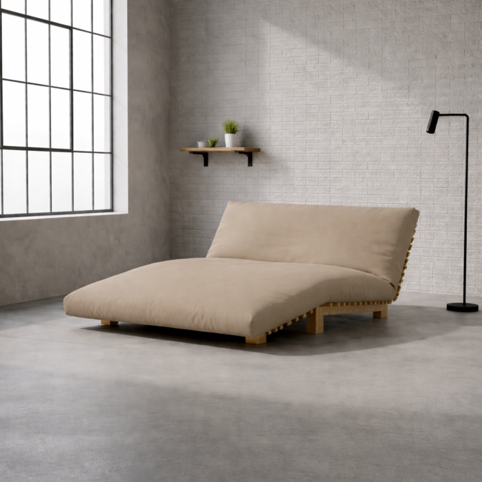 Beige Cotton Futon cover made in NZ
