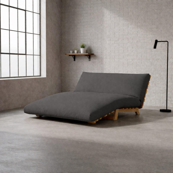 Charcoal Grey Cotton Futon Cover