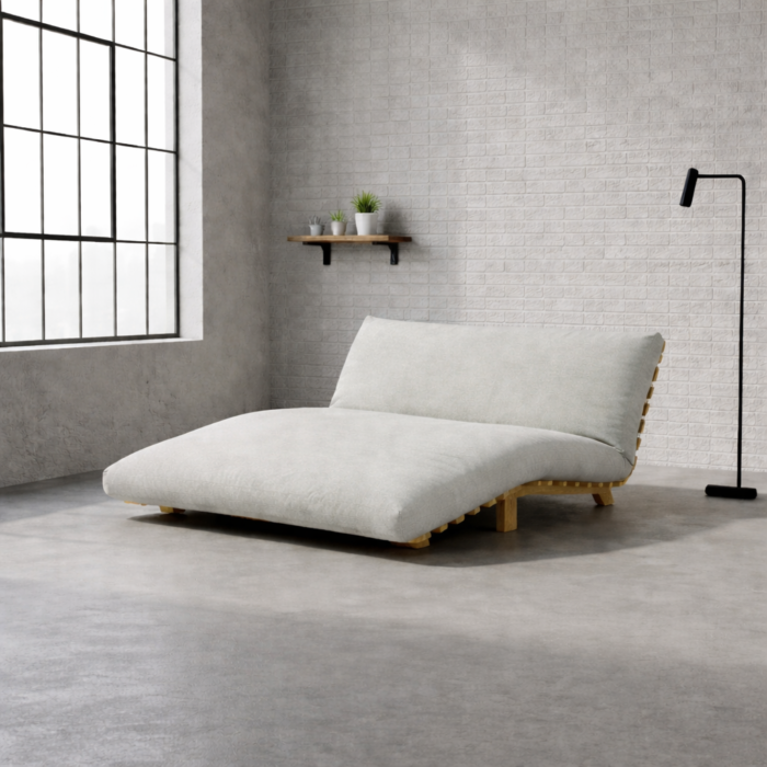 Stone grey cotton futon cover